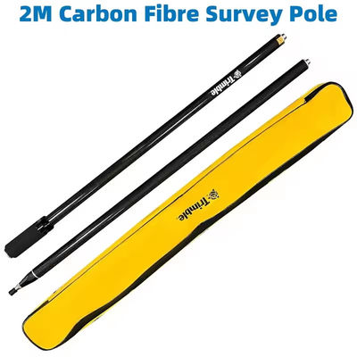 Nouveaux Pôles de Levés GPS RTK 2M en Fibre de Carbone pour le Relevé GPS avec 2 Sections avec Prisme Universel Trimble et Centrage de Pôle GPS Roc