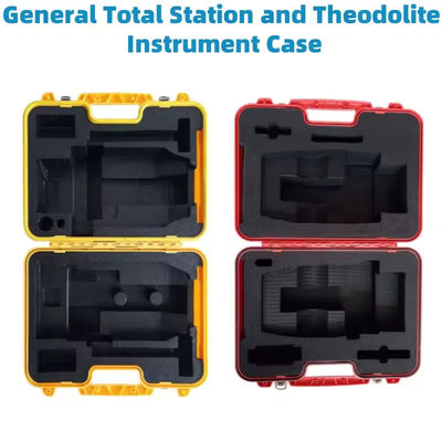 Dur rouge et jaune Total Station et Théodolite boîte à outils en plastique Cayyring Compatible avec la plupart des marques