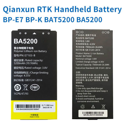 Batterie pour appareil portable RTK/GPS Oianxun BP-E7 BP-K BAT5200 BA5200 Mesure manuelle pour CH6, CH5, CH3, CH4