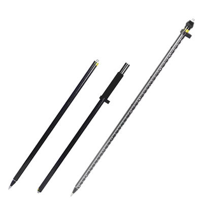 2M Prism Pole Fibre de sondage Poles GPS de sondage Type Fibre de carbone noir