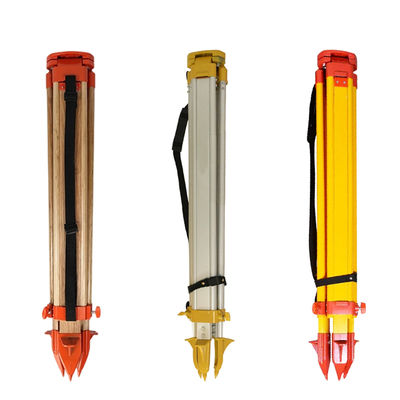 Trépied en bois massif en alliage d'aluminium avec niveau à bulle, instrument de topographie, support télescopique résistant aux chocs